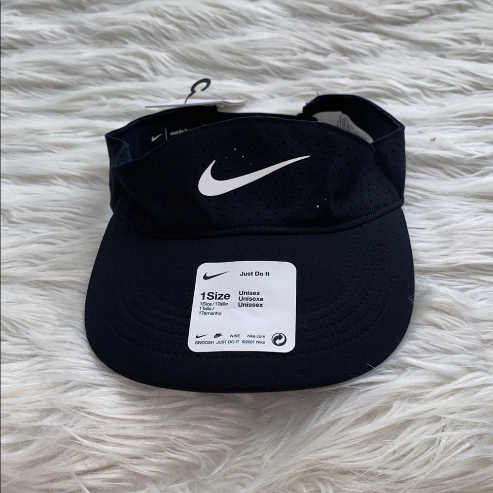 Nike | Black Visor with White Swoosh - Picture 3 of 8